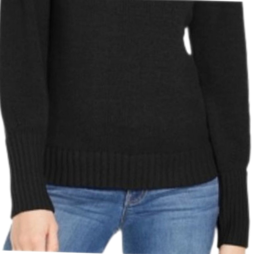 Style & Co Puffy-Sleeve Sweater Size Small Black - Picture 3 of 4